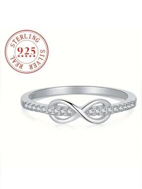 Sterling Silver Infinity Pavé Ring - 925 Silver